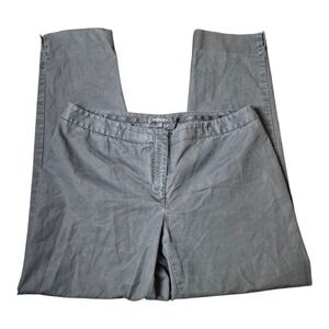 Lafayette 148 New York Astor Black Crop Pants Flat Front Stretch Women's 12